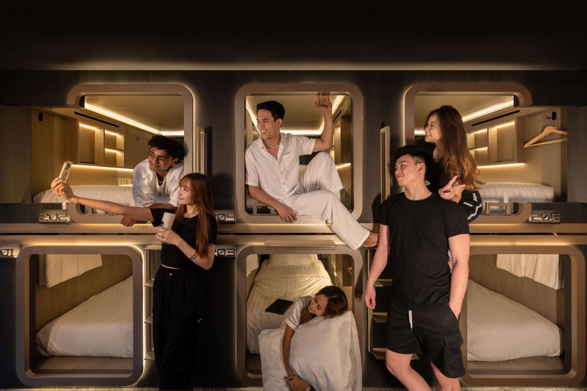 Cube Social Boutique Capsule Hotel At Boat Quay Singapur Exterior foto